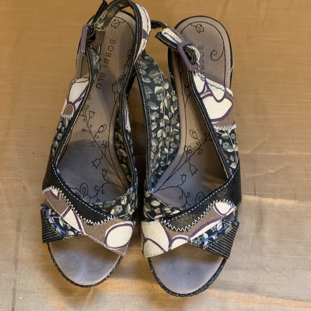 Bobby Blu Patchwork Sling-Back Wedges - image 5